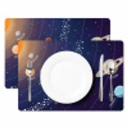 Planetenstelsel - Ruimte - Illustratie Placemat vinyl groot -zzsfeer2_Kitchenyeah-website