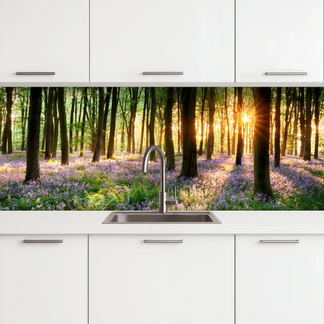 Küchenrückwand - Wald - Blumen - Lavendel - Sonne - Lila - Natur