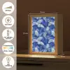 Palmblad - Patroon - Blauw Light Box met kabel (Tafellamp) klein 925 -USP_NL