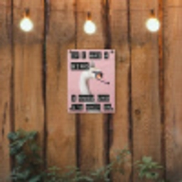 Zwaan - Vogel - Decoratie - Roze tuinposter los doek klein -sfeer1