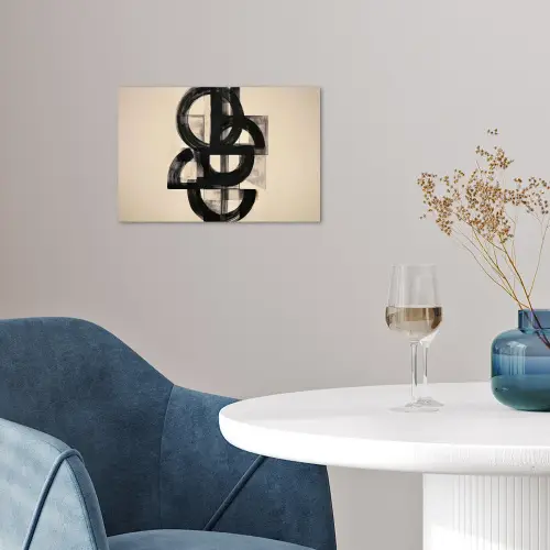 Cirkels - Lijnen - Vormen - Zwart poster papier klein -sfeer3