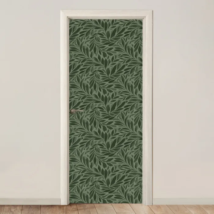 Bladeren - Organisch - Groen deurposter klein 289 -3d_beige