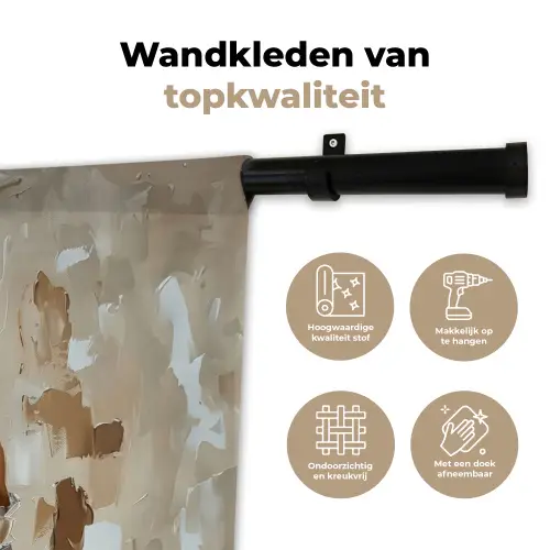 Vrouw - Verf - Abstract - Beige - Modern Wandkleed katoen klein -sfeer2