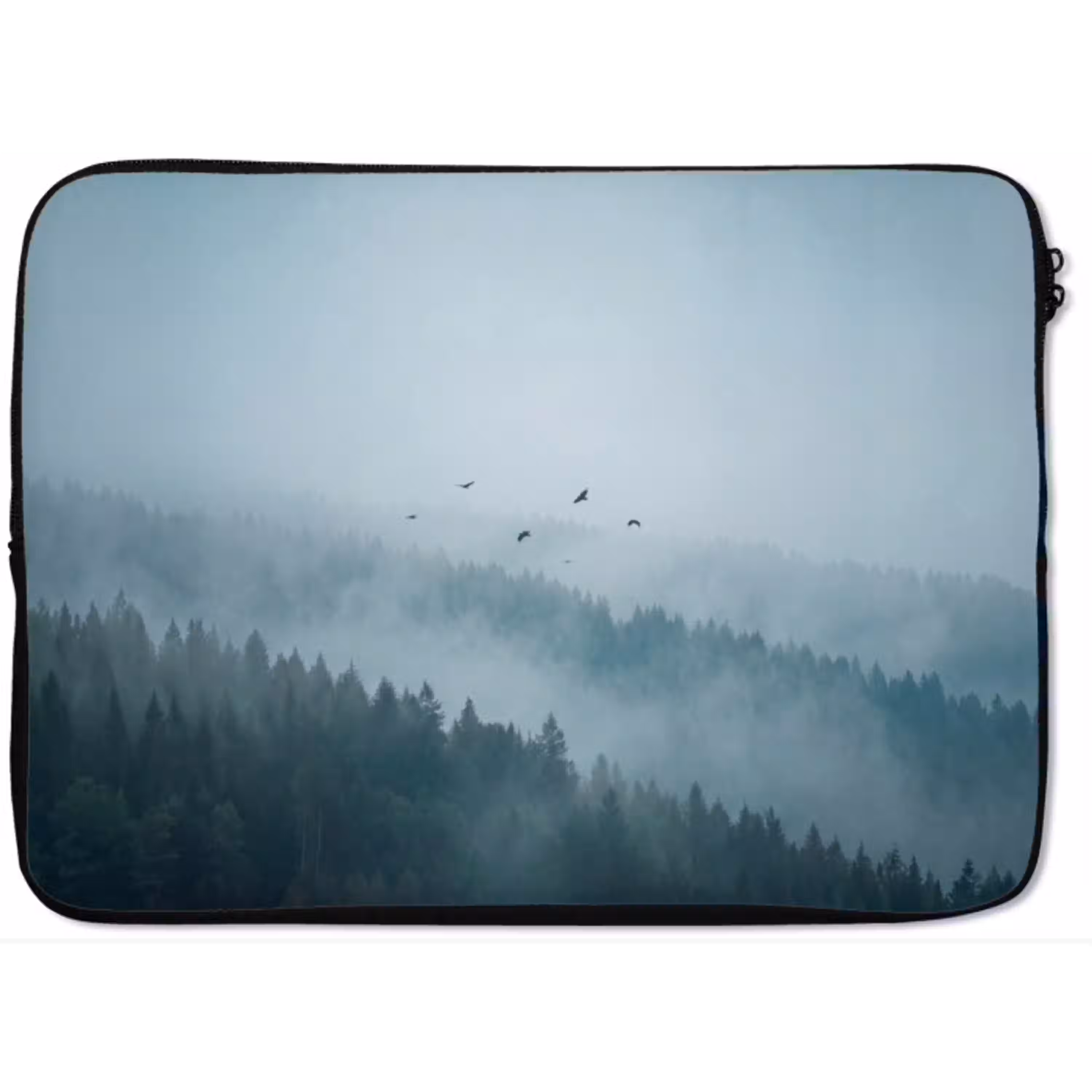Bos - Mist - Vogels - Natuur - Groen laptophoes neopreen klein -zkaufland3dotto
