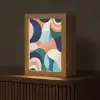 Abstract - Blauw - Roze Light Box met kabel (Tafellamp) klein -z3d_website