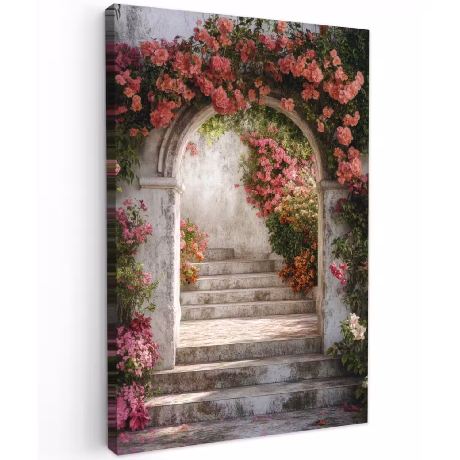Leinwandbild - Durchsichtig - Rosen - Vintage - Tor