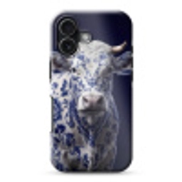Koe - Delfts - Blauw - Artistiek Toughcase MagSafe Apple iPhone 17 klein -3d
