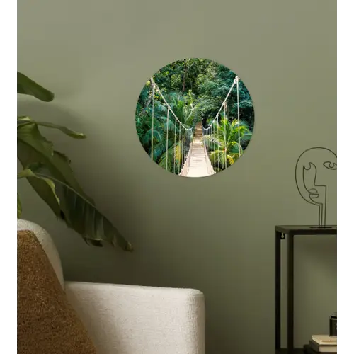 Jungle - Palmboom - Brug - Natuur - Planten Wandcirkel behangsticker klein -sfeer2