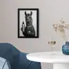 Lama - Flessen - Zwart - Wit fotolijst zwart zonder passe partout klein -sfeer4