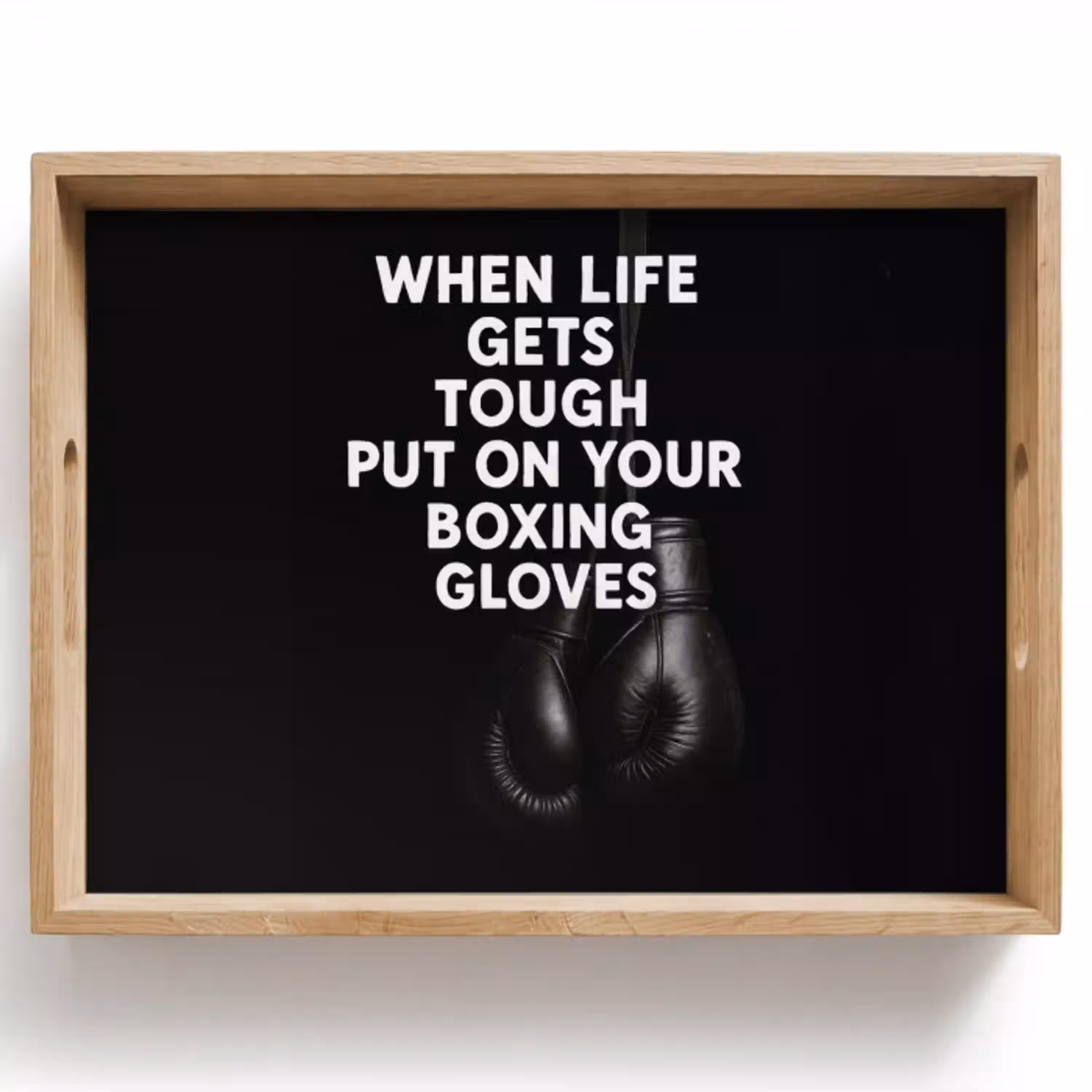 Tekst - Bokshandschoenen - Wit Dienblad Rechthoek middel -z3d_shopping
