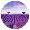 Lavendel - Natuur - Paars - Bomen - Bloemen Wandcirkel kunststof plaat 5mm dik klein -3d
