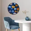 Bloemen - Patroon - Blauw - Contrast Fotolijst rond zonder passe partout klein -sfeer2