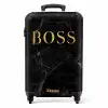 Quotes - Boss - Marmer look - Goud - Zwart NBS - Handbagage koffer - Kinderen Unisex middel -productfoto_recht