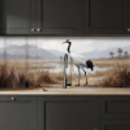 Kraanvogel - Natuur - Realistisch keuken achterwand 2 middel -sfeer1