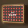 Geruit - Rood - Tekst - Christmas Light Box met batterij (Wandlamp) middel -z3d_website