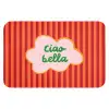 Ciao bella - Tekstwolk - Strepen - Oranje Badmat klein -3d