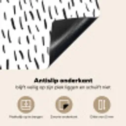 Zebra Strepen van Minimalisme Inductie beschermer vinyl 3mm middel -sfeer4