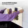 Abstract - Overlappende gezichten - Paars - Donkergroen Inductie beschemer met haakjes middel -ky-ophangen-nl