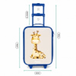Liggende giraffe illustratie op beige achtergrond Kinderkoffer - Blauw klein -productfoto_formaten