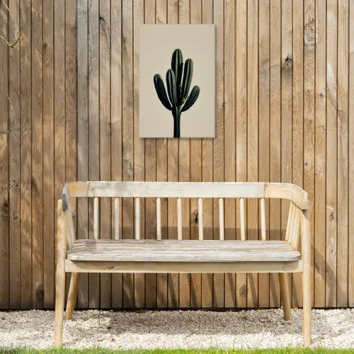 Cactus - Subtiel - Groen Tuinposter op houten frame 2 cm dik klein -sfeer4