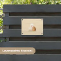 Alpaca - Egel - Bruin - Knuffelen tuinposter los doek klein -sfeer3