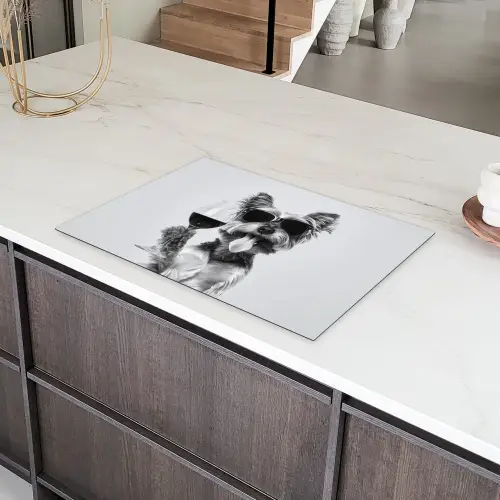 Hondje - Wijnglas - Zonnebril - Enthousiast Inductie beschermer vinyl 3mm klein -sfeer8