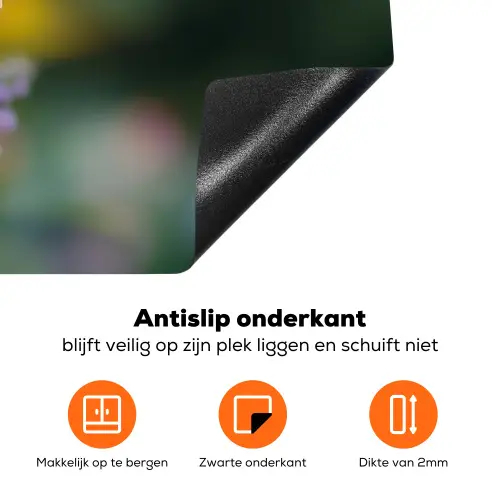 Sierlijke - Vlinder - Paarse - Bloemen Inductie beschermer vinyl 3mm klein -zzzzzzz-td-onderkant