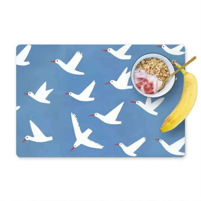 Vogels - Wit - Patroon Placemat vinyl groot -zzzproduct_Kitchenyeah-website