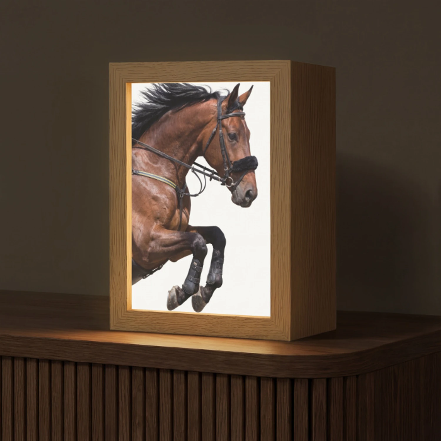 Paard - Springen - Modern Light Box met kabel (Tafellamp) klein -z3d_website