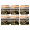 Toscaans - Landschap - Heuvels onderzetter kurk middel -3d