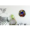Mondriaan - Glas in lood - Oude Meesters - Kunstwerk - Abstract - Schilderij Wandcirkel aluminium klein -kinderkamer