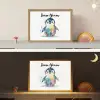 Pinguïn - Regenboog - Waterverf - Dieren - Kinderen Light Box met batterij (Wandlamp kind) middel -sfeer3_kind