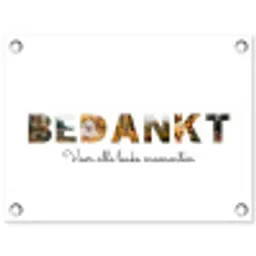Bedankt - Lettercollage tuinposter los doek klein -3d