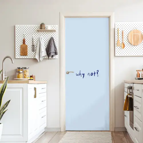Why not - Blauw - Donker blauw - Quote deurposter klein -sfeer5