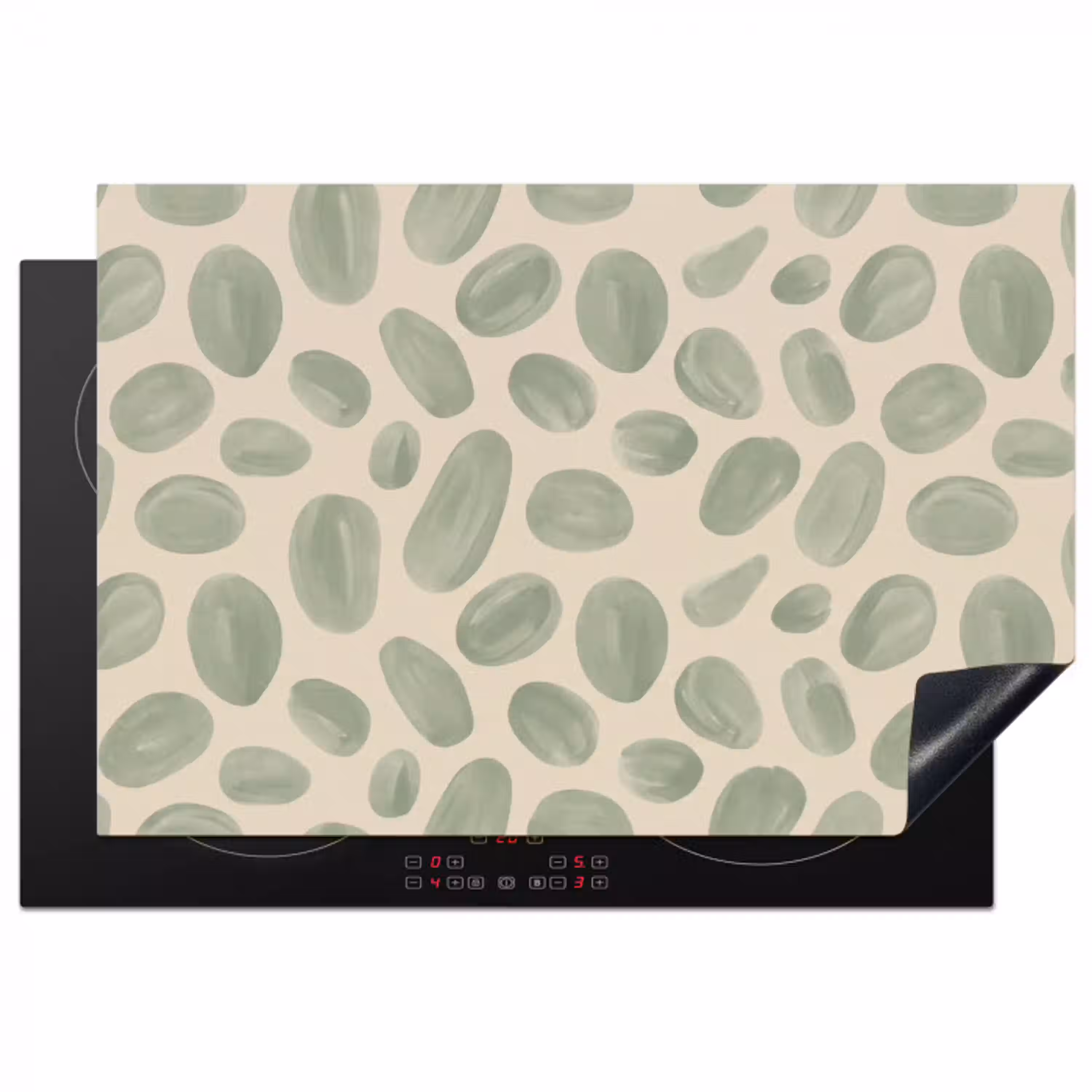 Abstract - Patroon - Organisch - Groen - Modern Inductie beschermer vinyl 3mm klein -3d