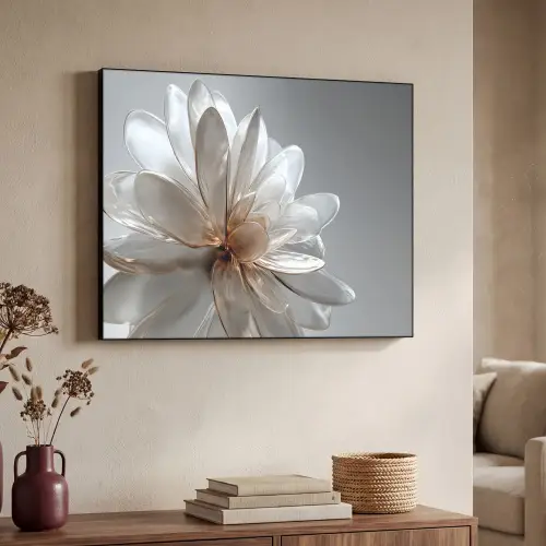 Bloem - Wit - Neutraal Textielframe - compleet frame klein -sfeer3