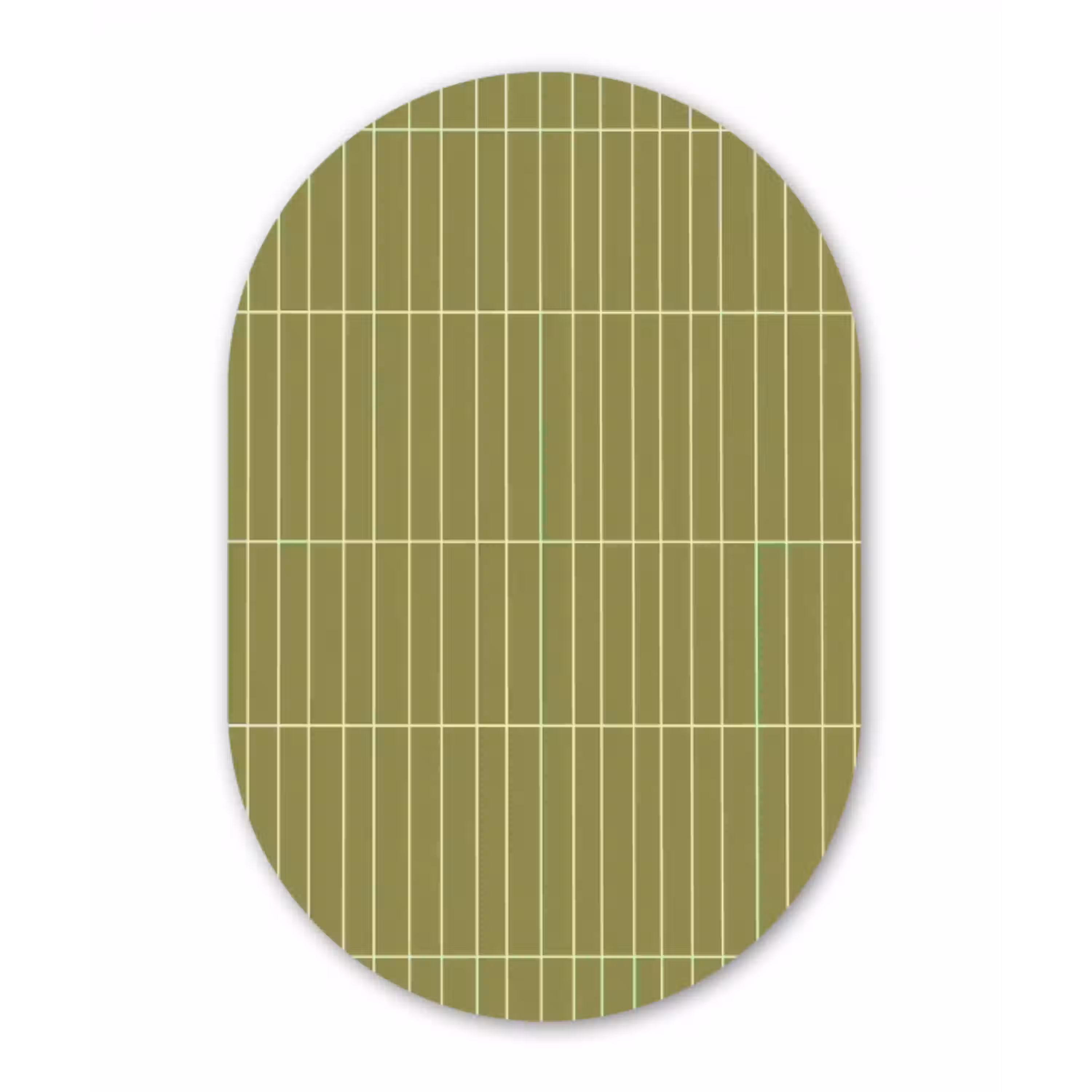 Verticaal - Wandtegel - Olijfgroen Wandcirkel Ovaal Aluminium middel 839 -3d