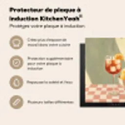 Citroenen - Glas - Tafelkleed - Geblokt Inductie beschermer vinyl 3mm middel -usfeer2_FR