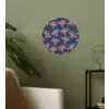 Disco - Blauw - Patroon Wandcirkel behangsticker klein 186 -sfeer2