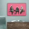 Graffiti - Vintage - Zwart - Street art - Roze - Banksy canvas 2cm klein -sfeer4