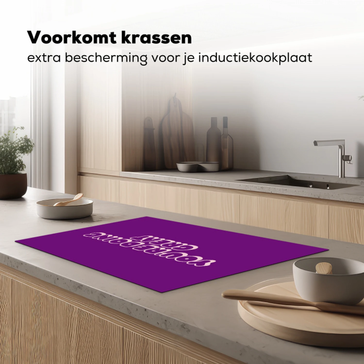 You're doing great - Paars - Bubble letters Inductie beschermer vinyl 3mm klein -sfeer1