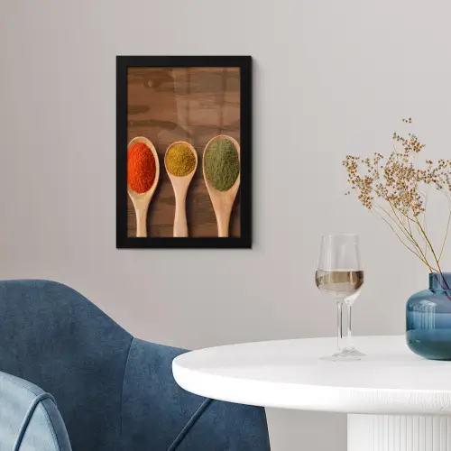 Pollepel - Kruiden - Eten - Specerijen - Tafel fotolijst zwart zonder passe partout klein -sfeer4