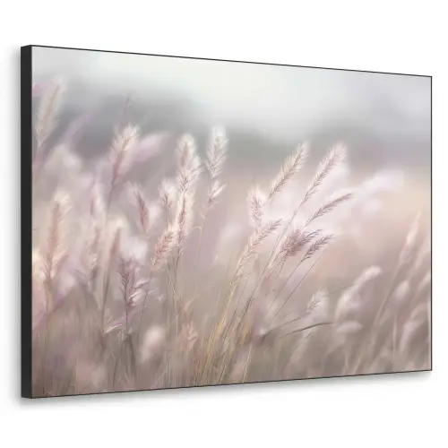 Graspluimen - Wind - Beige - Mistig Textielframe zwart klein -3d