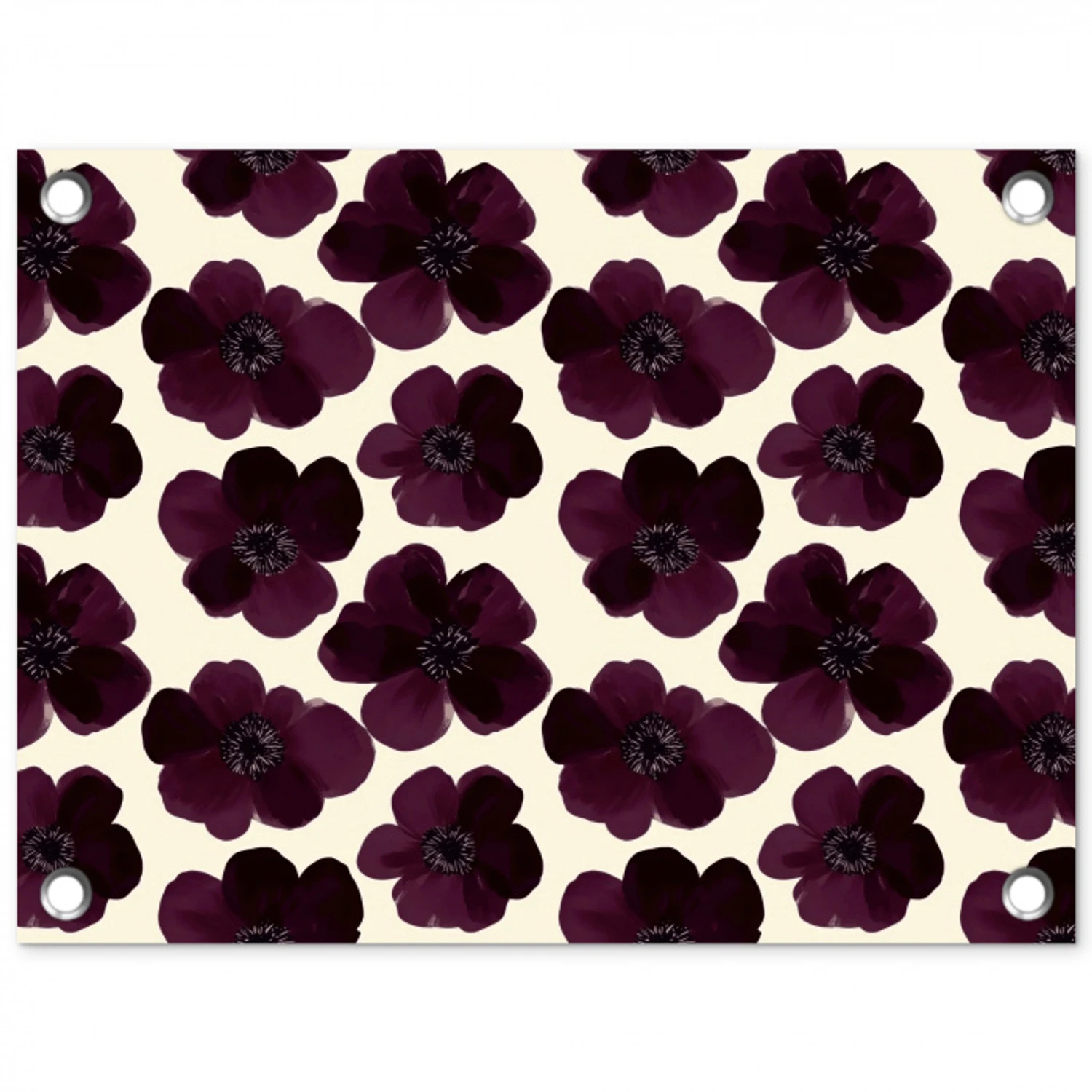 Bloemen - Aquarel - Paars tuinposter los doek klein 239 -3d