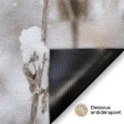 Roodborstje - Gedroogde bloem - Sneeuw - Winter - Vertederend Deurmat klein -antislip_FR