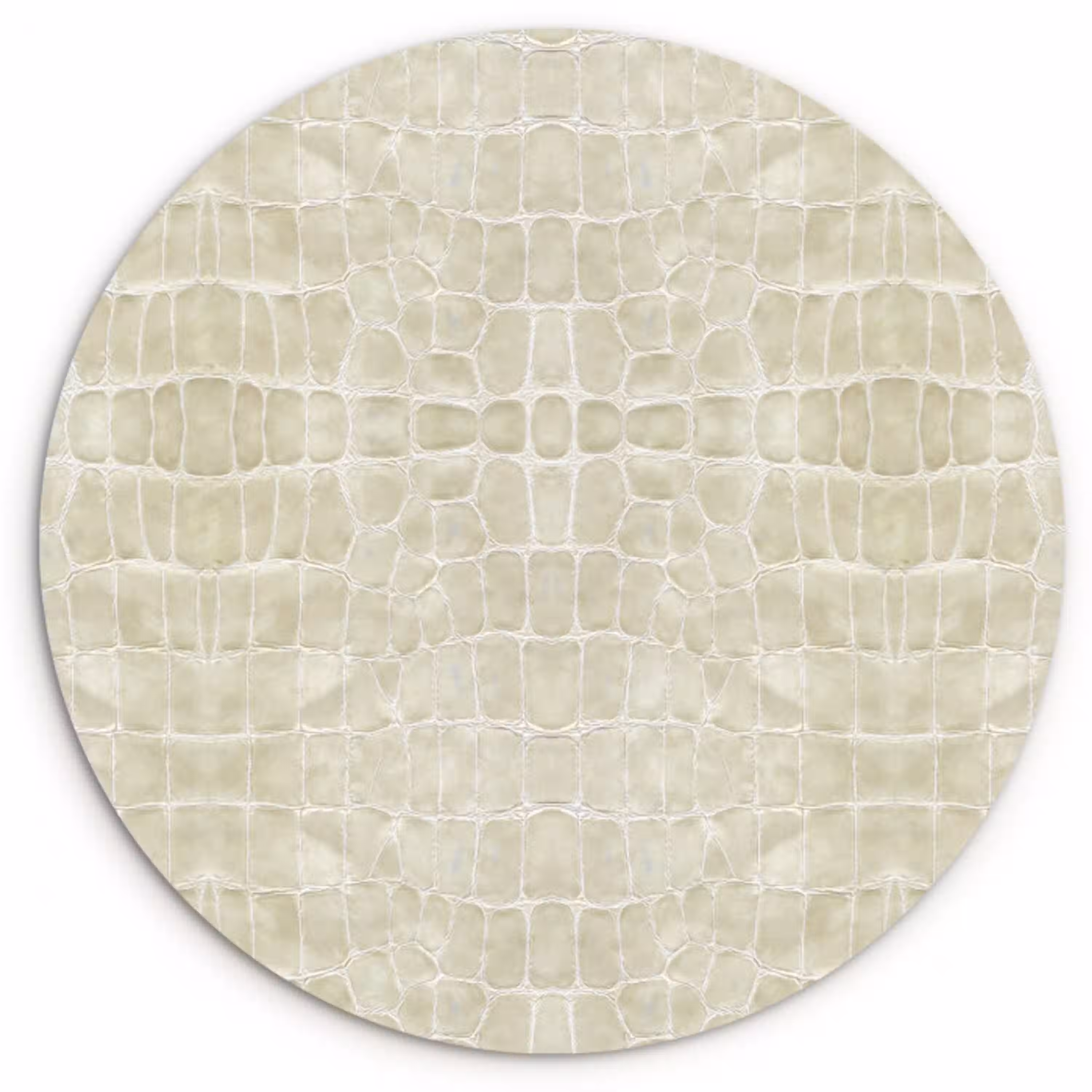 Krokodil - Leer - Zand - Beige Wandcirkel plexiglas klein 852 -3d