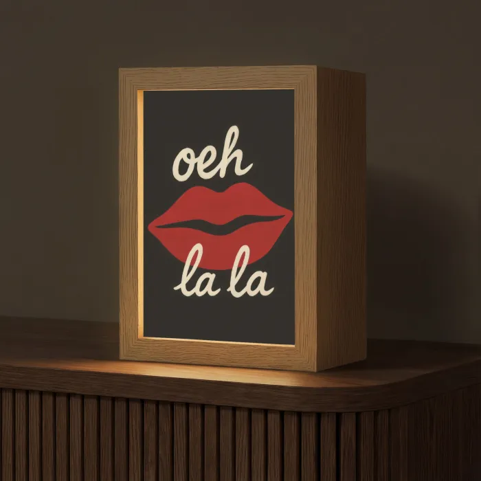 Lip - Rood - Quote Light Box met kabel (Tafellamp) klein -z3d_website