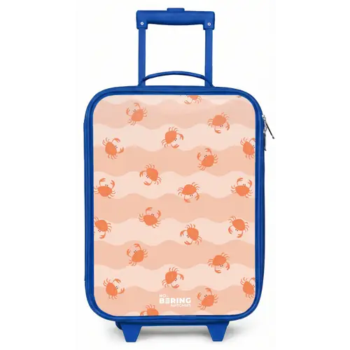 Oranje krabben op golvende achtergrond Kinderkoffer - Blauw klein -zz3dotto