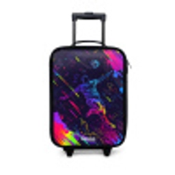 Neon actievolle voetbalspeler Kinderkoffer - Zwart klein -3d