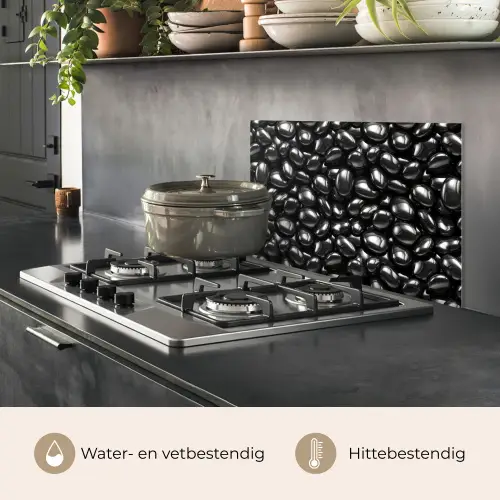 Zwarte - Glans - Stenen keuken achterwand spatscherm klein 900 -usp_NL